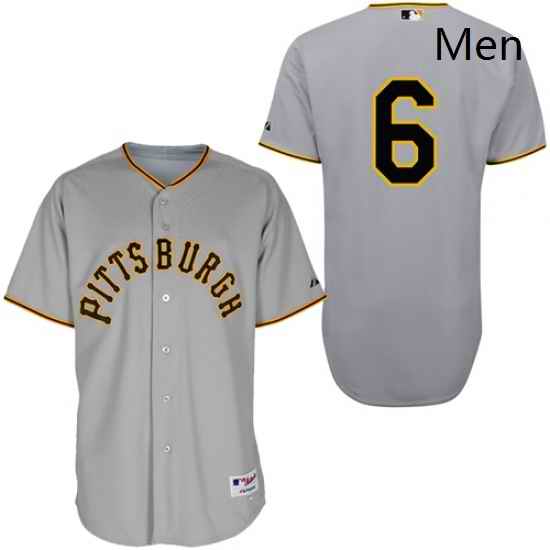 Mens Majestic Pittsburgh Pirates 6 Starling Marte Authentic Grey 1953 Turn Back The Clock MLB Jersey